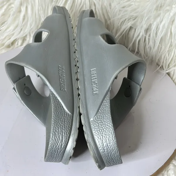 Birkenstock Arizona Essentials EVA Sandals Silver Size US 9/9.5 no size tag. - Image 6
