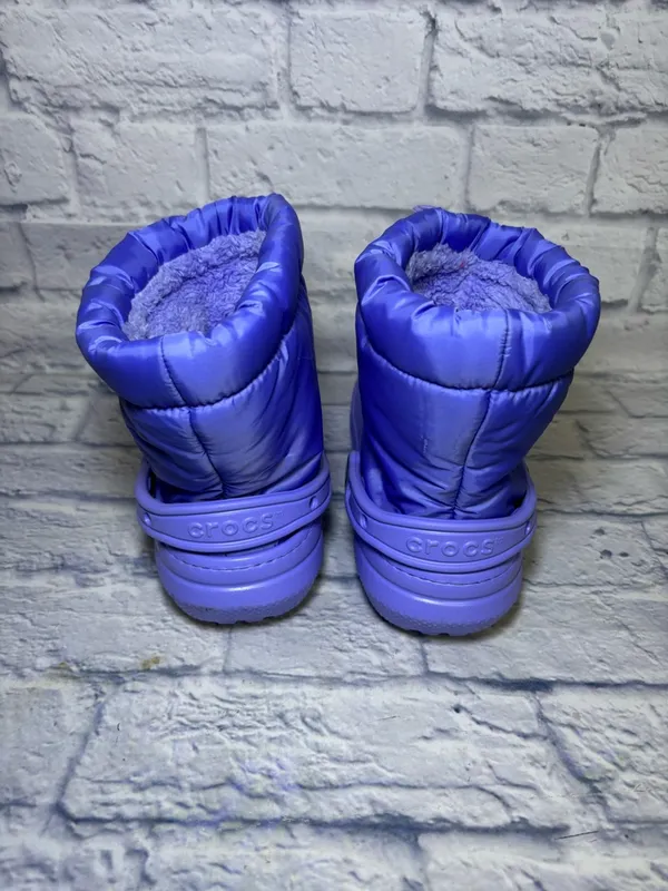 Crocs Classic Lined Neo Puff Snow Boots Purple Faux Fur Insulated M5/W7 - Image 6
