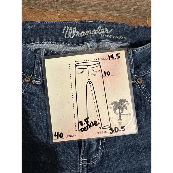 WRANGLER Boot Cut Jeans Womens 7x32* Med Dark Wash Denim #1009MWZDO - Image 4