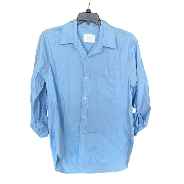 Citizens of Humanity 100% Cotton Blue Kayla Poplin Button Up Shirt Size Medium - Image 2