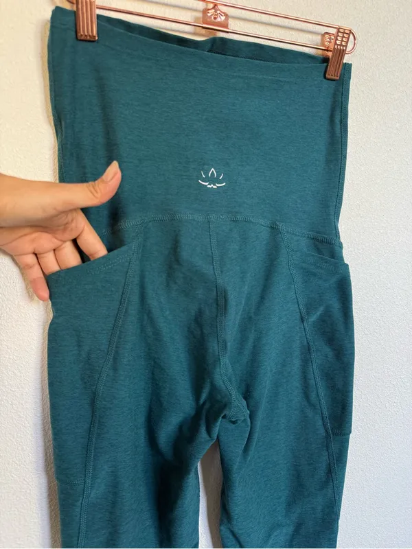 Beyond Yoga Beyond The Bump Maternity Leggings XS Teal High Waist - Image 5
