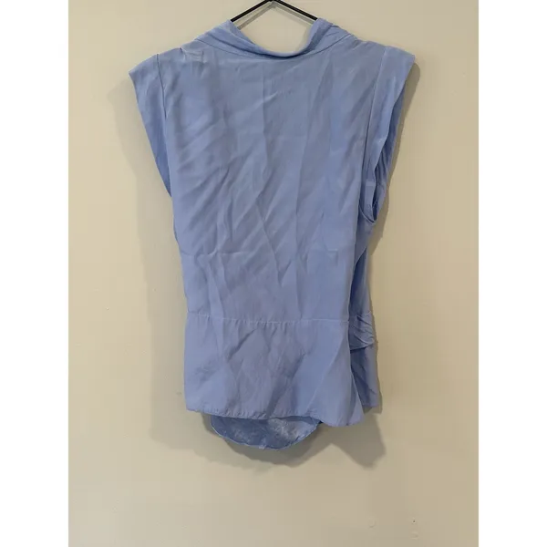 Amanda Uprichard Emmett 100% Silk Sleeveless Wrap Blouse Top Size Large 1425 - Image 3