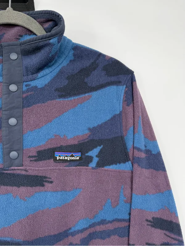 Patagonia Micro D Snap-T Fleece Women L Kansas Sky Dolomite Blue Camo - Image 5