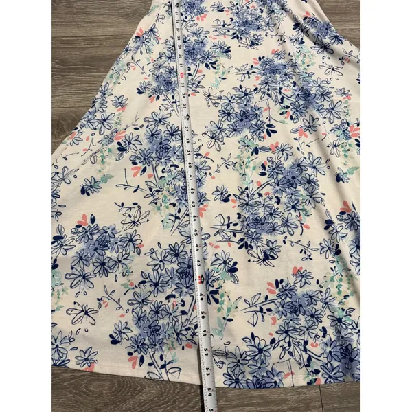 LuLaRoe Ana‎ Maxi Dress XS Blue Floral Short Sleeve Scoop Neck Cottagecore Boho - Image 8