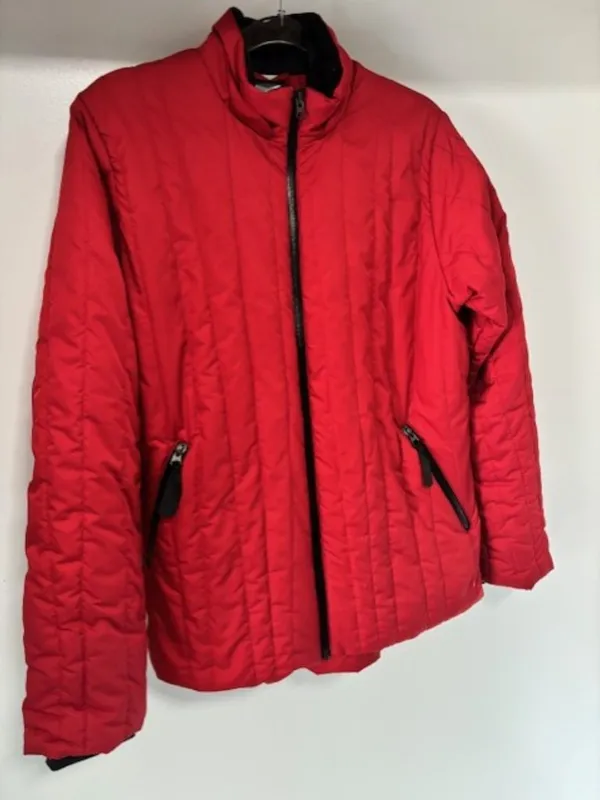 Nike Women’s Size M Red Quilted Full Zip Lightweight Jacket Zip Pockets - Image 3