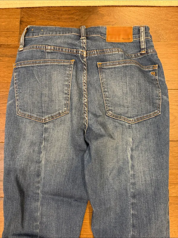 Madewell Cali Demi-Boot Jeans Raw Hem Seamed Back Size 26 - C61 - Image 6