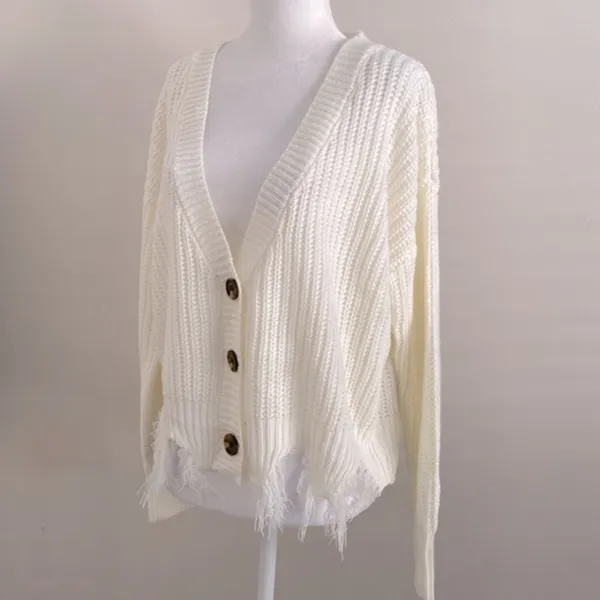 NWOT Polly & Esther loose cable knit distressed cardigan - Image 6