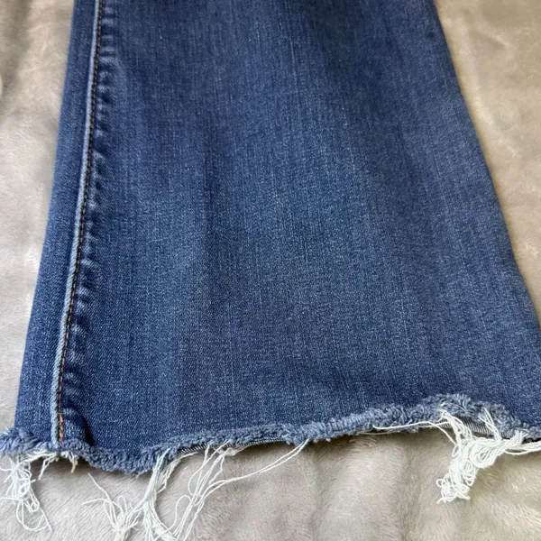 American Eagle Womens Size 12 High-Rise Skinny Kick Jeans Raw Hem Stretch Denim - Image 7