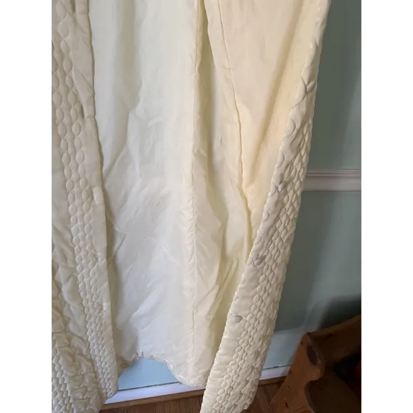 Vintage Christian Dior‎ Robe Womens Small Petite Yellow Quilted Satin Lace USA - Image 8