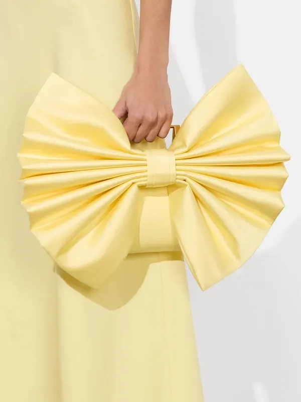 Nwt Alice + Olivia Semira Bow Clutch Bag Butter Yellow - Image 3