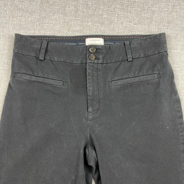 Anthropologie The Essential Slim Pants Womens 10 Black Twill Dress Stretch - Image 8