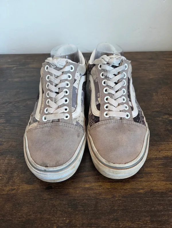 Vans Patchwork Sneakers Low Top Gray Custom Chill Chupapi Unisex M 7.5 W 9 - Image 3