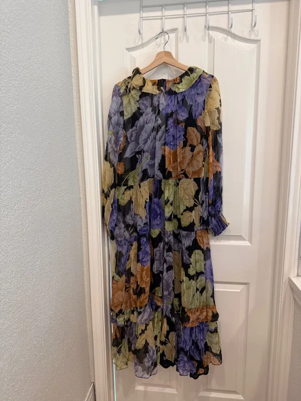 Anthropologie the Marais floral tiered chiffon maxi dress - Image 12