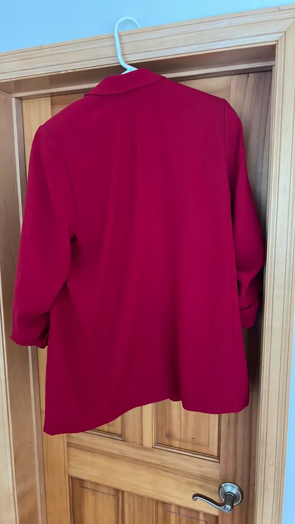 Express Red Blazer 3/4 Sleeve Size L - Image 5