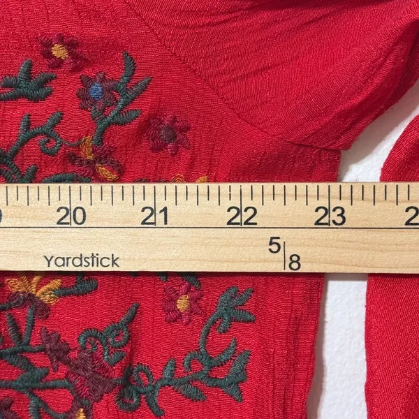 UMGEE Red Floral Embroidered Dress Size XL Women’s Boho Babydoll - Image 8
