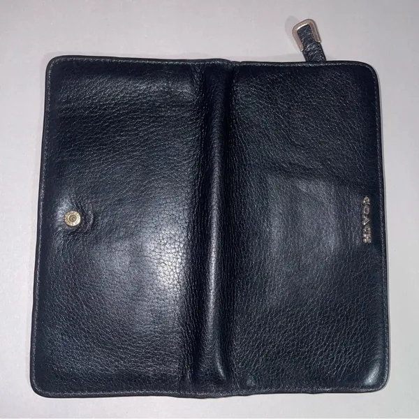 Coach Slim Zip Wallet Black Leather Large Minimalist Quiet Luxury Neutral - Image 4