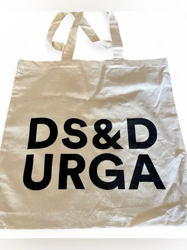 DS&D White Canvas Tote Bag Black - Image 2