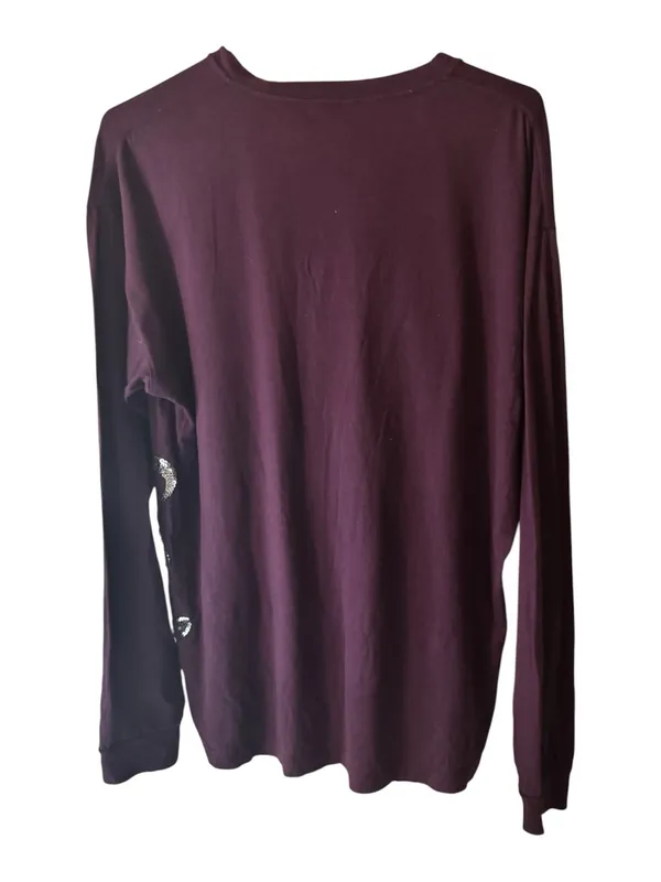 PINK Victoria's Secret Athleisure Wear Long Sleeve Sequin Logo Tee Sz M - Image 2