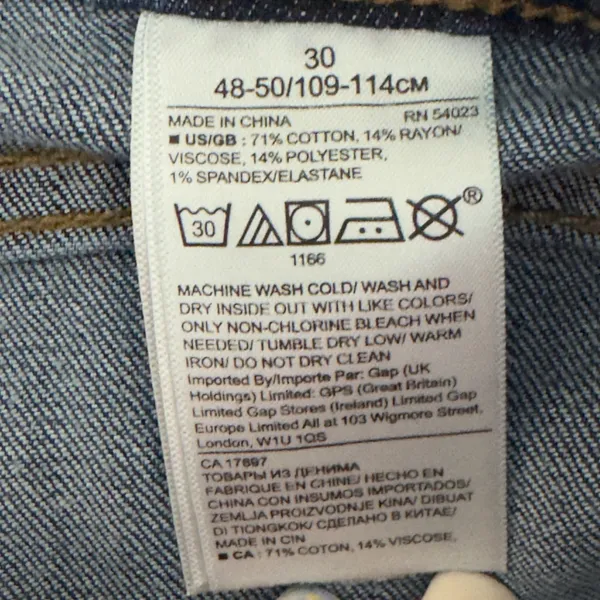 3210 | Banana Republic Girlfriend Raw Hem Straight Leg Jeans Blue Women 30 - Image 7