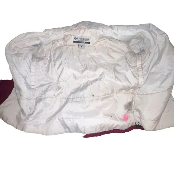 columbia sport‎ women white burgundy red winter ski jacket xl5865 large STAINS - Image 8