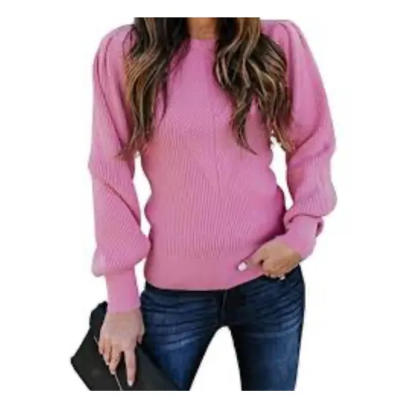 Vici Pink Bubble Over Ribbed Knit Sweater size Small - Image 4