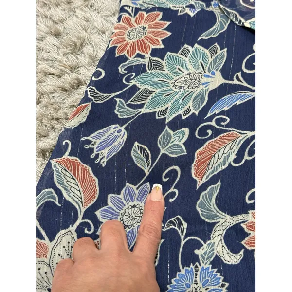 Maeve Anthropologie Womens Size 2 Blue Floral Off Shoulder Ruffle Blouse Top - Image 12