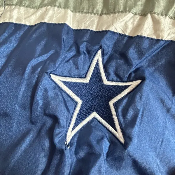 Starter Vintage Dallas Cowboys Touchdown Club Windbreaker Jacket Girls XL Blue‎ - Image 2