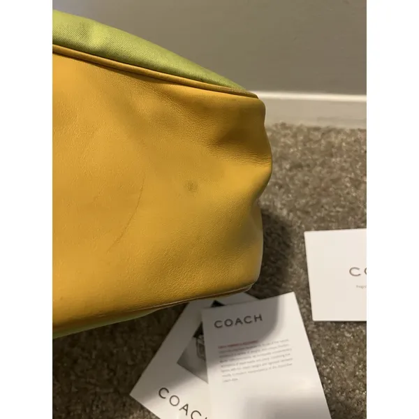 Coach Vintage Garden Tote Green Apple/ Yellow-6734 Coach Cards Included - Image 13