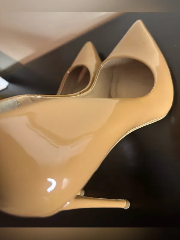 Steve Madden Vala Camel Patent Pointed-Toe Pumps - Image 3