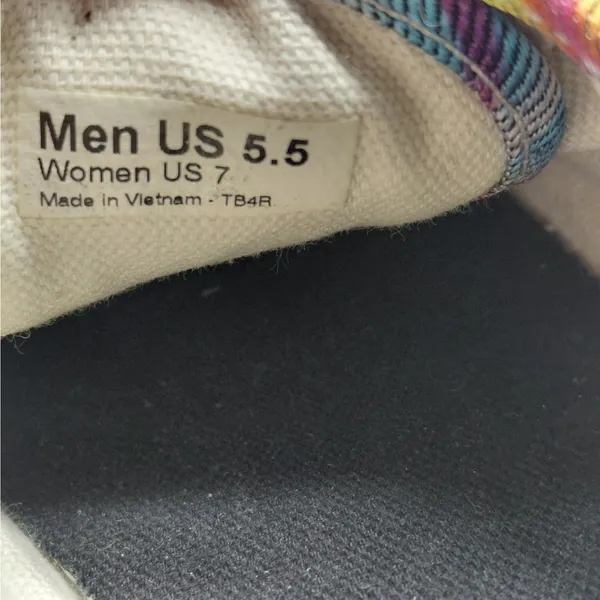 Y2K Vans Rainbow Tie-Dye Canvas Sneakers Women's 7 Skater Preppy Casual Shoes - Image 12