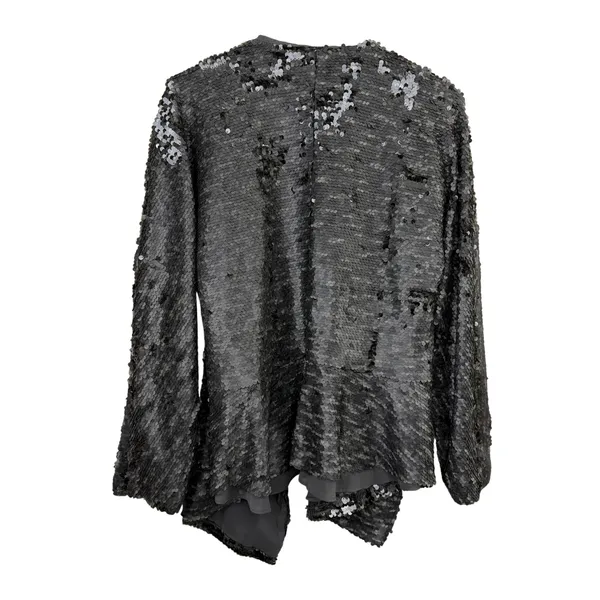 Free People Jacket Womens Large Gray Sequin Open Front Draped Long Sleeve Party - Image 6