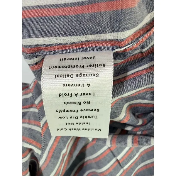 Grayson The Hero Striped Button Down Shirt Cotton Blue Red Size 01 Small - Image 12