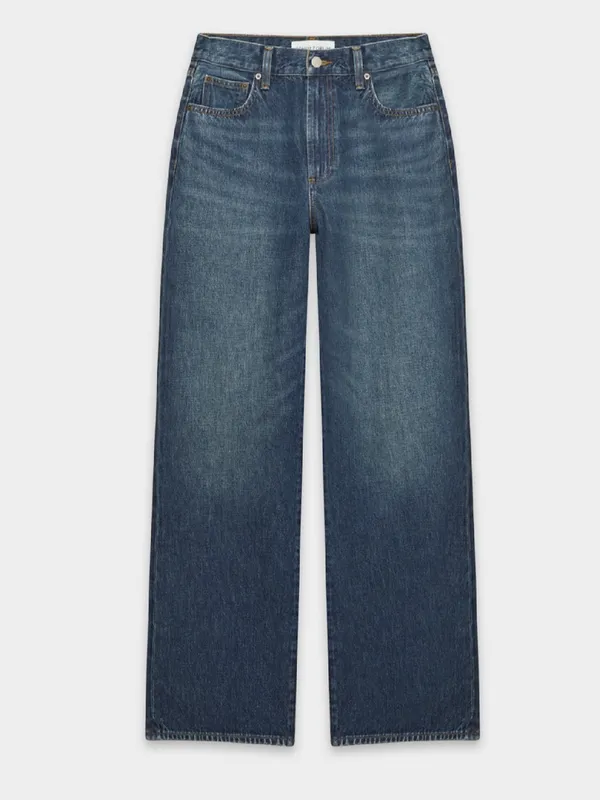 Aritzia Denim Forum The Farrah High Rise Wide Leg Jeans 30 L size 28 Dark Blue - Image 15