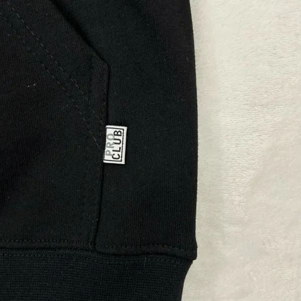 Pro Club Heavyweight Black Skater Essentials Pullover Hoodie Sweatshirt Size M. - Image 3
