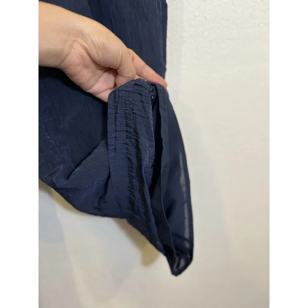 Abercrombie & Fitch Women’s Size Large Navy Dress Pants Wide Leg Pockets - Image 7