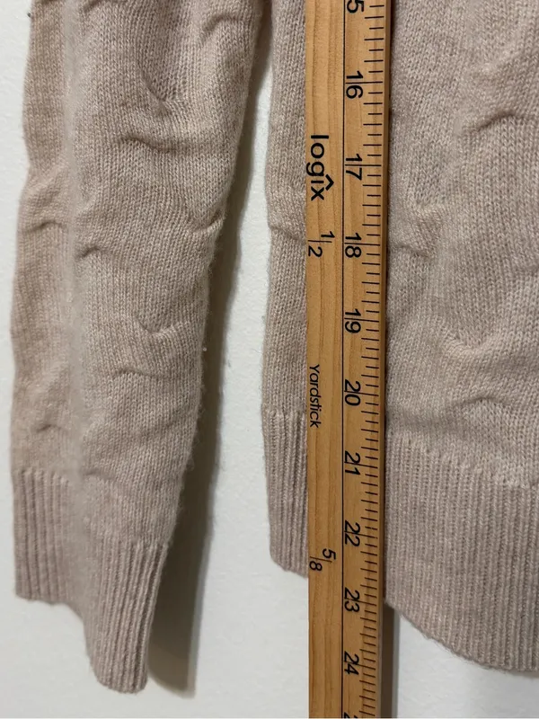Theory Cashmere Knit Sweater Size Medium Cream Neutral Texture Design - Image 8