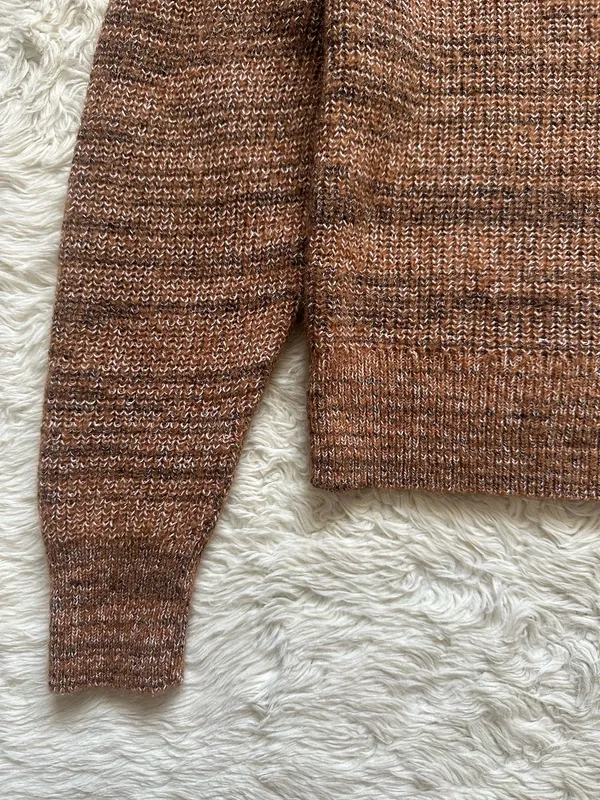 Madewell Prentiss Sweater Spacedye Shoulder Tuck Pullover Autumn Brown Sz L - Image 6