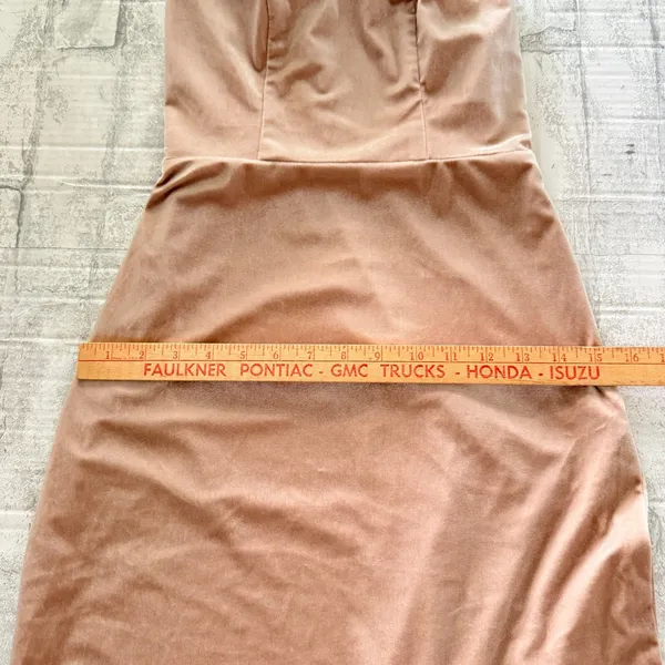 Revelry Margot Velvet Dress Gold Champagne Cut Out Choker Slit Gown Holiday Sz 0 - Image 7