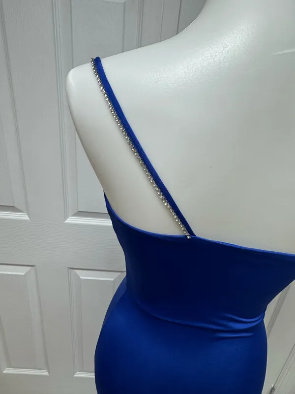 Lucy In The Sky - Royal Blue One Shoulder Formal Gown - Size S - NEW Without Tag - Image 4