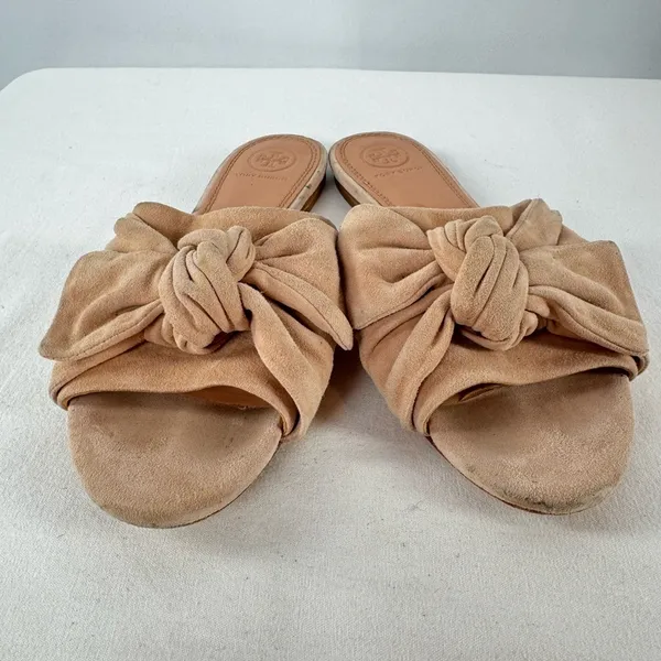 Tory Burch Annabelle‎ Bow Suede Slide Sandal in Tan Size 6.5 - Image 7