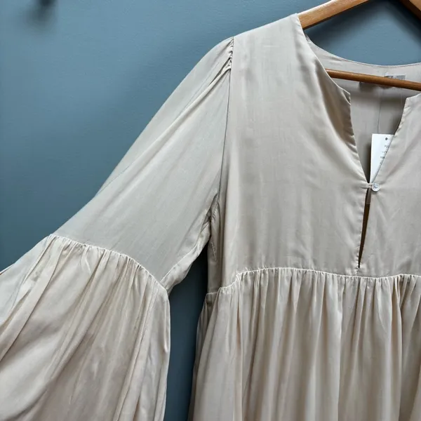 Revolve Indah Minta Solid Seamless Babydoll Mini Dress in Doe Natural S/M - Image 9