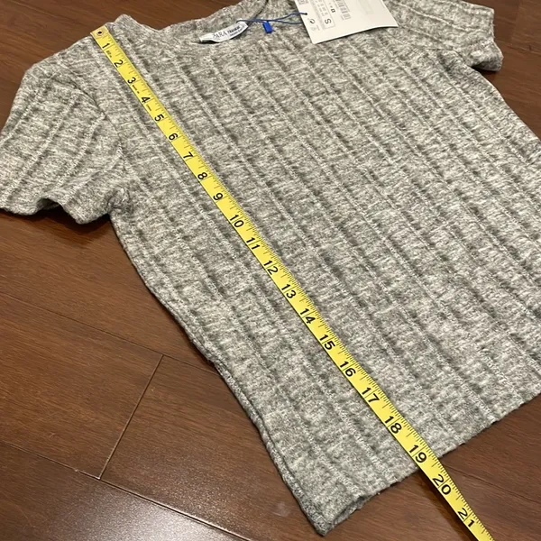 Zara Gray Striped Very Soft Tee Shirt - Image 6