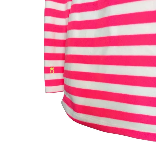 NWT Dudley Stephens S Pink‎ Striped Cobble Hill Vello Fleece Mock Neck Pockets - Image 4