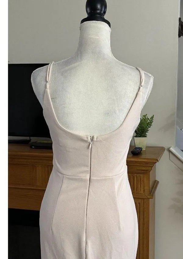 Lulu’s Infinite Glory Maxi Dress Beige Size Small Photo Shoot Wedding Vow Renewa - Image 4