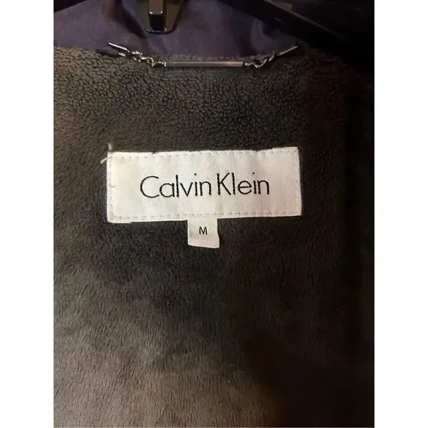 Calvin Klein Down Puffer Jacket Coat Hooded Eggplant Size Medium (4350) - Image 4