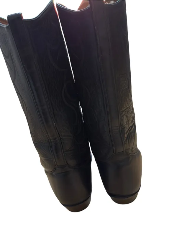 Tony Lama Black Leather Western Cowboy Boots Women’s 8 M Vintage USA Western GUC - Image 4