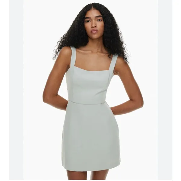 Aritzia Wilfred Cool Ice Mint Aperature Sleeveless Tie-Back Mini Dress Size 0 - Image 2