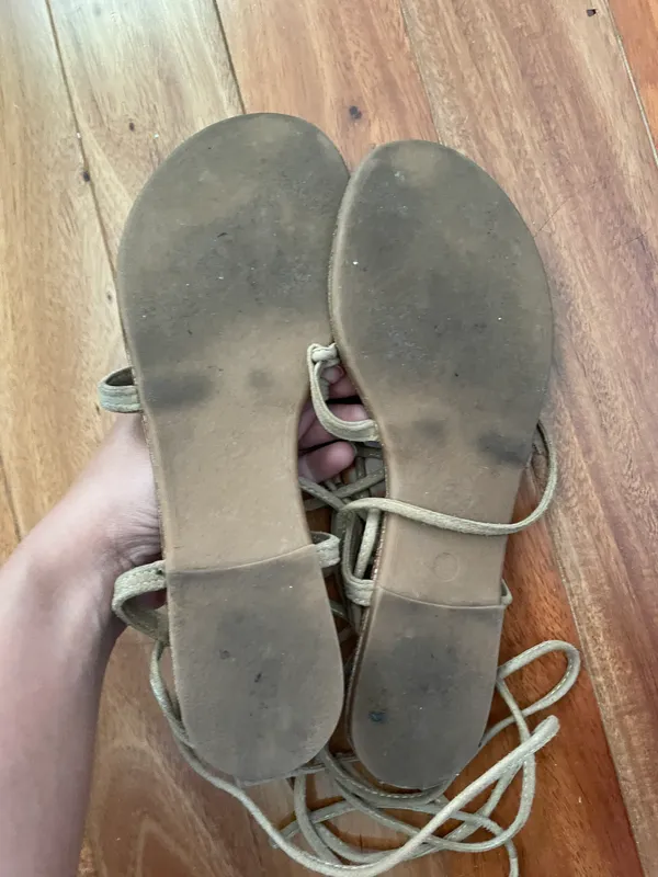 Steve Madden Lace Up Gladiator Tan Sandals - Image 4