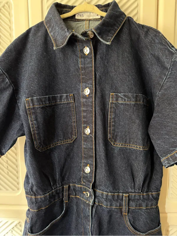 Zara Dark Blue Denim Romper - Image 10