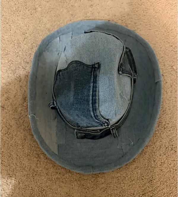 Denim patchwork cowboy hat Blue - Image 2